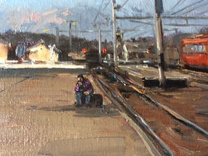 Frits Goosen - Wachten op de trein kopen? Bied vanaf 300!