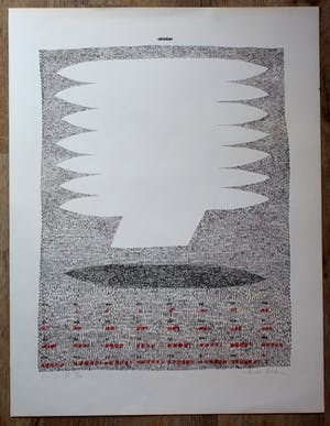 Geertjan van Oostende - Zeefdruk: vallende bladeren (Gelderse kustkalender 1973) kopen? Bied vanaf 25!