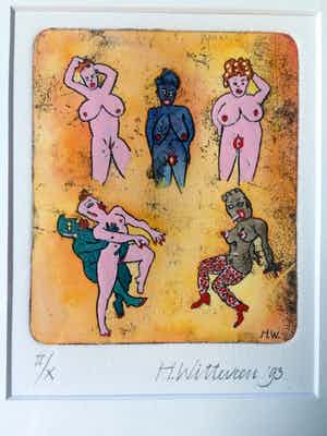 Hollie Witteveen - Naakte Vrouwen - Kleurets, Ingelijst verkocht voor € 40!