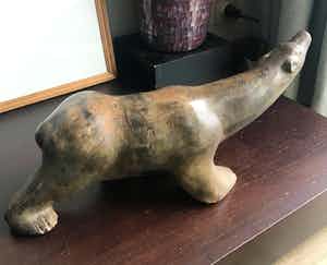 Pierre Chenet - Mooi bronzen beeld - 'Polar Bear' - Groot en zwaar verkocht voor € 625!