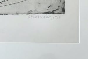 Cees Kortlang - Inschuivend rood - kleurets, ingelijst kopen? Bied vanaf 80!