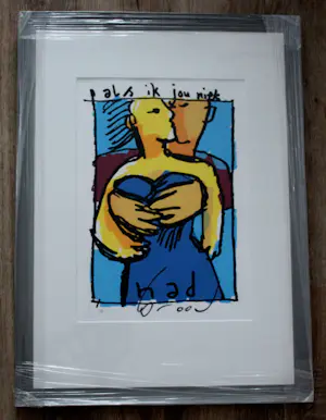 Herman Brood - Ingelijste zeefdruk: Als ik jou niet had...(Nieuwe lijst + museumglas!) kopen? Bied vanaf 600!