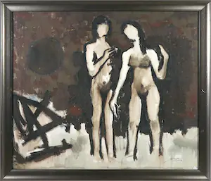 Jelle Hoogstra - Aquarel, Man en vrouw - Ingelijst kaufen? Bieten Sie von 1!