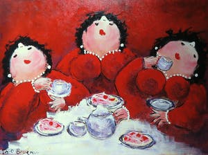 Theo Broeren - Acryl op doek, Tijd voor een kopje thee (Zeer groot) kopen? Bied vanaf 100!