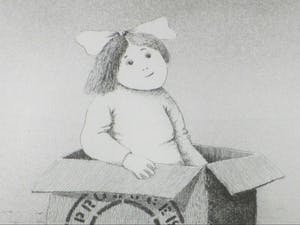 Dolf Zwerver - Meisje uit doos - Ets kopen? Bied vanaf 80!