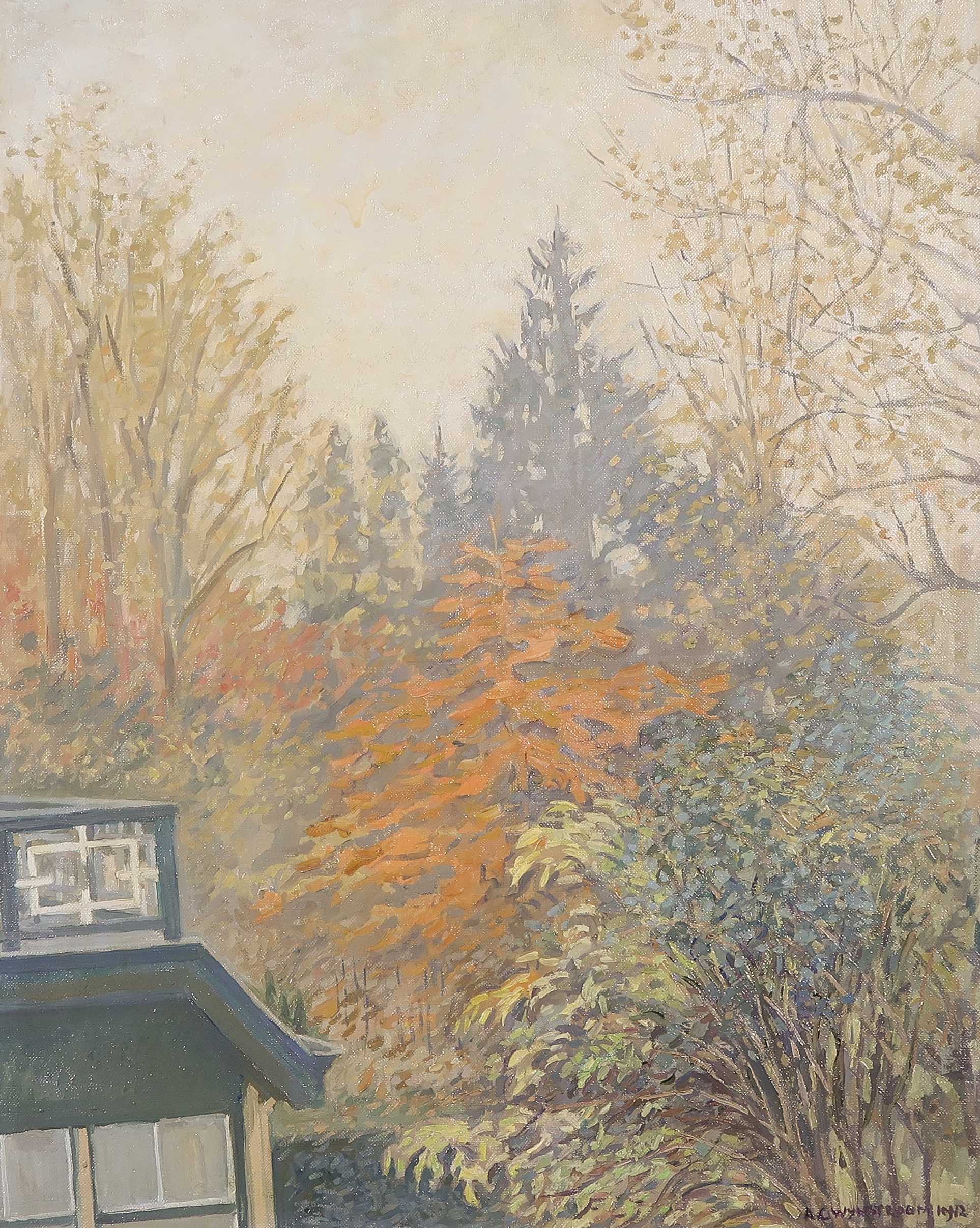 Antonie Wijnstroom - Olieverf op doek, Tuin in de herfst - Ingelijst kopen? Bied vanaf 1!