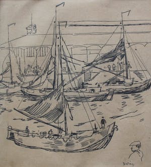 Herman Bieling - Potlood tekening kopen? Bied vanaf 75!