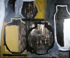 Marieke Thomassen - Acryl op doek, Vazen en Bloemen (Groot) verkocht voor € 1!