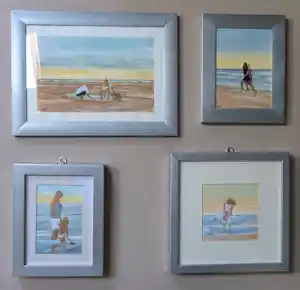Franklin Meijer - Strand tafereeltjes - 4 x kavel vendu pour 59€ !