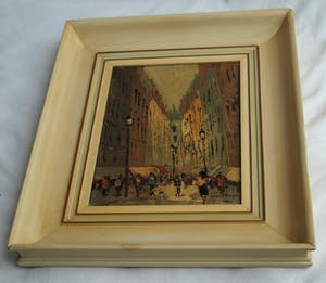 Niet of onleesbaar gesigneerd - Olieverf op doek , Stadsgezicht, Parijs? – gesigneerd en ingelijst kopen? Bied vanaf 1!