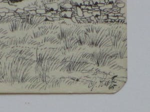 Gerard Lutz - Mediterraan landschap - Inkttekening kopen? Bied vanaf 1!