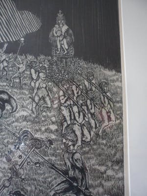 Wim Worm - Ets. Titel, "Palm Pasen", uit 1969. kopen? Bied vanaf 35!