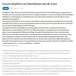 Piet Mondriaan - Composition A, emaille op metaal (unica, groot) kopen? Bied vanaf 1150!