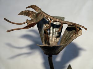 Niet of onleesbaar gesigneerd - Beeld van koper, "Libelle op klaproos" kopen? Bied vanaf 1!