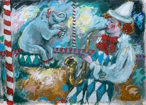 AcheterAnnemarie de Groot - handgesigneerde zeefdruk | 'Circus' | 1993? Enchérissez de 1!