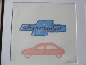Klaas Gubbels - litho op handgeschept papier 'Chevrolet' kopen? Bied vanaf 175!