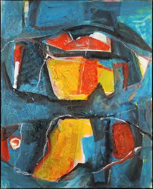 Christine Spierings - Olieverf op doek, Moving verkocht voor € 80!