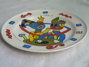 Clemens Briels - Wandbord , Schaal , Friendship is the Vehicle… - Ø 37 cm - 1998 kopen? Bied vanaf 1!