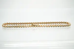 32 - 18 karaats rosegouden armband met ca 0.65 crt briljant geslepen diamant kopen? Bied vanaf 580!
