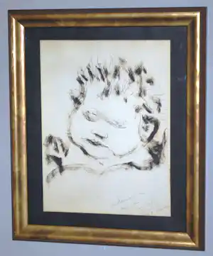 Dolf Henkes - Portret van een jong kind - 1953 - mooi ingelijst vendu pour 125€ !