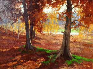 Willem Frederik Noordijk - Herfst, olieverf op doek (prachtig ingelijst, groot) verkocht voor € 350!