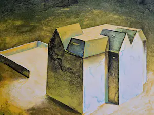 Ardi Brouwer - Fraaie polychrome zeefdruk "het huis van de verzamelaar" zeer kleine oplage! kaufen? Bieten Sie von 44!