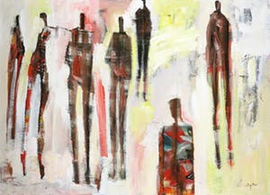 Rudi Pillen - Olieverf op doek, Les chemins qui mènent nulle part - Ingelijst (Groot) kopen? Bied vanaf 250!