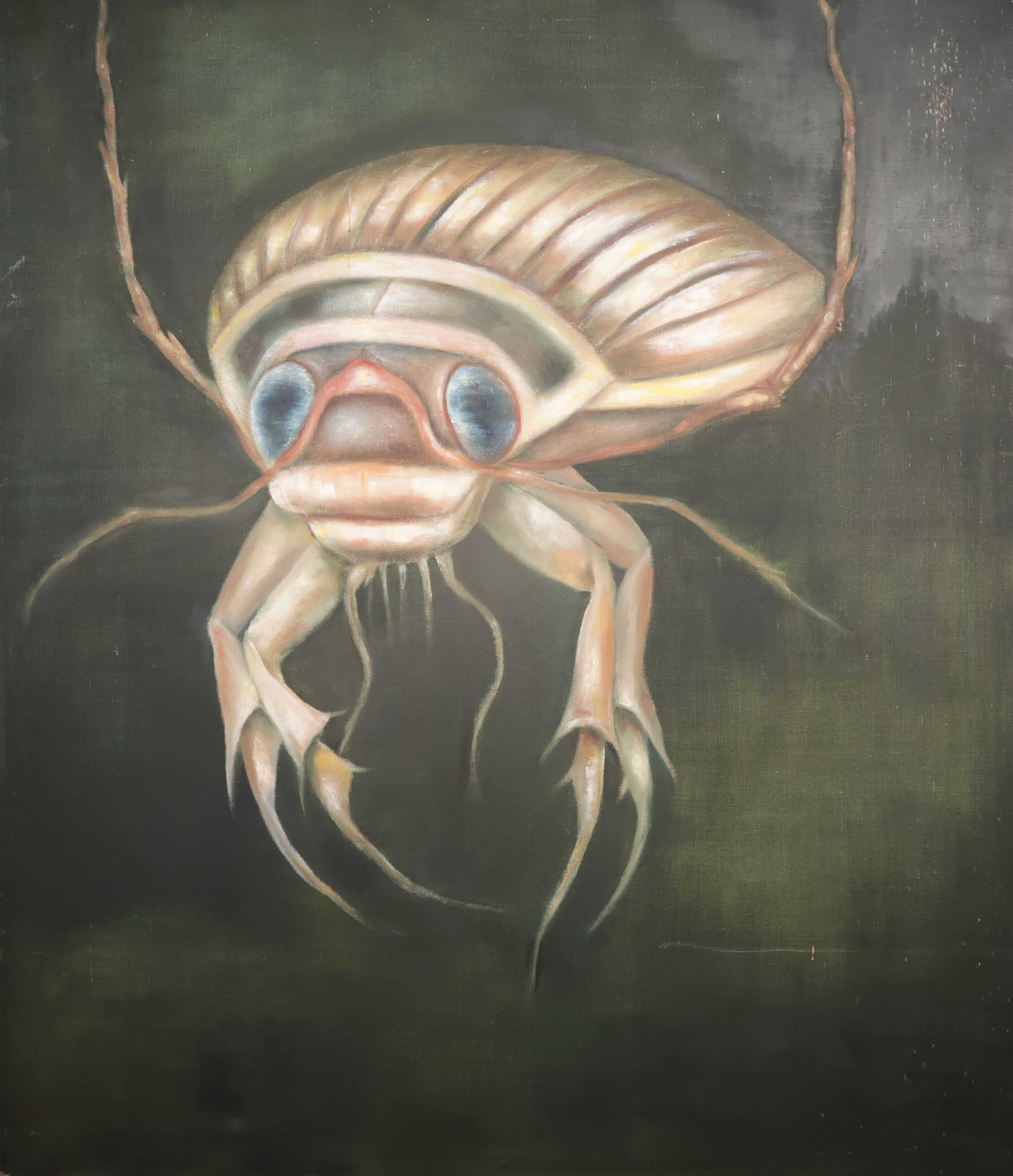 Mariette van Kemenade - Olieverf op doek, Insect (groot) verkocht voor € 40!
