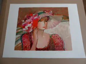 Buy Sachiko Imai - Litho, 'vrouw met de rode jurk'? Bid from 40!