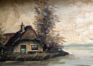 Niet of onleesbaar gesigneerd - Hollands waterlandschap met molen en boerderij. kopen? Bied vanaf 1!