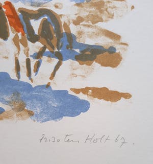 Friso ten Holt - Ruiters in landschap, litho kopen? Bied vanaf 50!