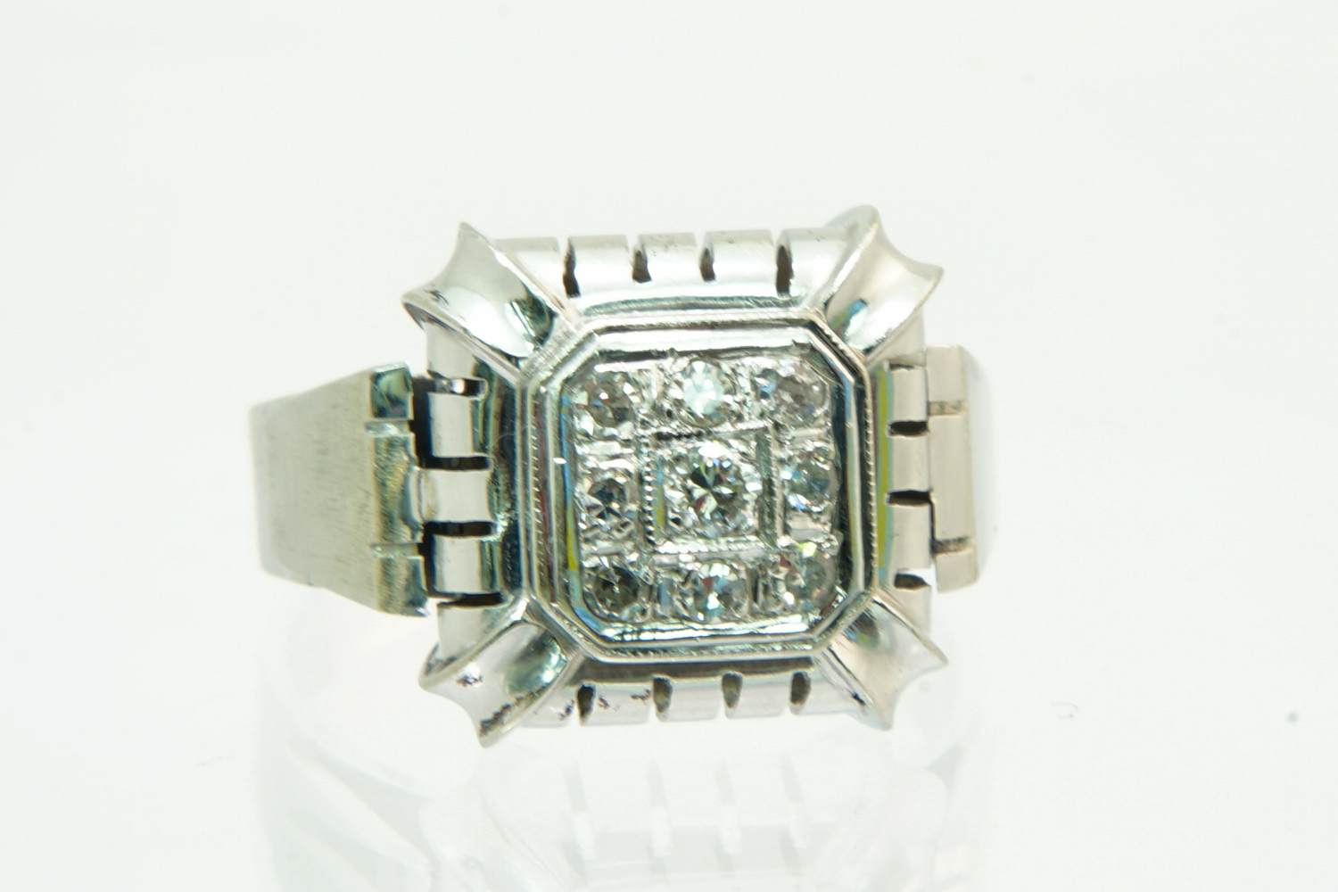 63 - Exclusieve 18Kt goud & diamanten ring - brilliant en achtkant - 0.30ct kopen? Bied vanaf 480!