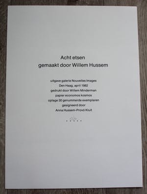 Willem Hussem - Abstracte compositie, droge naald ets - 1982 kopen? Bied vanaf 50!