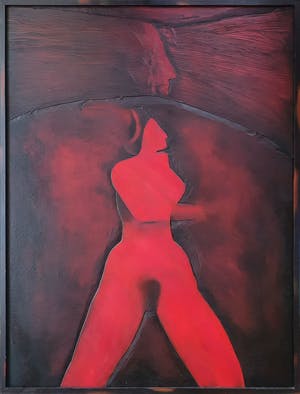 Mark Visione - Handbeschilderd reliëf op board : 'Grace' - Ingelijst (Zeer groot) kopen? Bied vanaf 1!