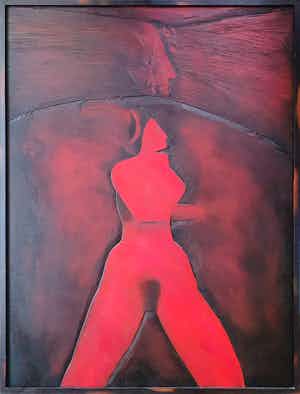 Mark Visione - Handbeschilderd reliëf op board : 'Grace' - Ingelijst (Zeer groot) verkocht voor € 1!