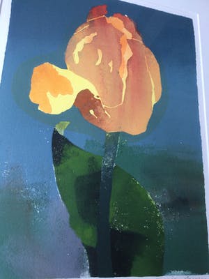 Marjan Jaspers - Gele Tulp | Zeefdruk (ingelijst) - kleine oplage kopen? Bied vanaf 50!