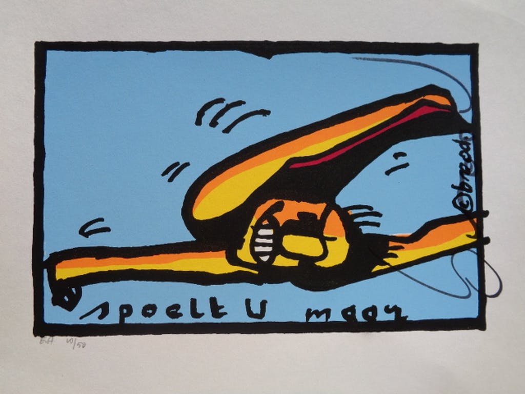 Herman Brood - Kleurenzeefdruk SPOELT U MAAR Handgesigneerd kopen? Bied vanaf 110!