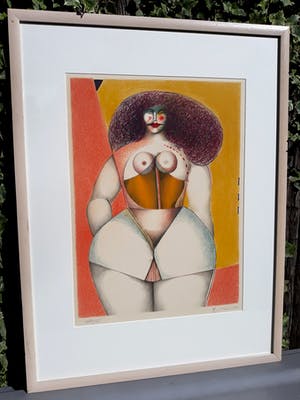Richard Lindner - Power woman, litho (netjes ingelijst) kopen? Bied vanaf 300!