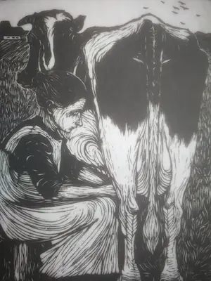 Jan Mankes - Koemelkster. Naar werk uit 1914. kopen? Bied vanaf 120!