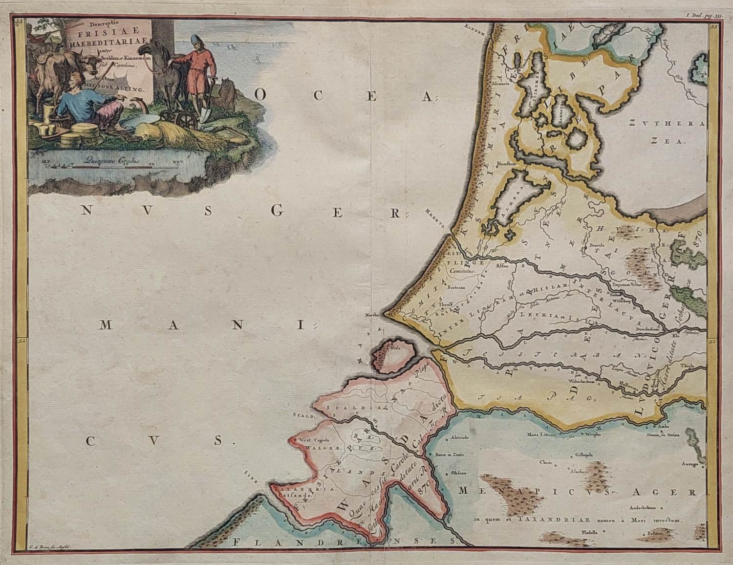 Francois Halma - Holland Zeeland ea Oude Kaart Bataven Friezen 1725 kopen? Bied vanaf 70!