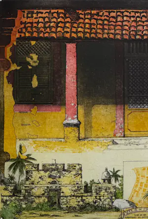 Rolf Weijburg - handgesigneerde kleurenets | 'Vila do Obo' | 1999 (INGELIJST) kopen? Bied vanaf 125!