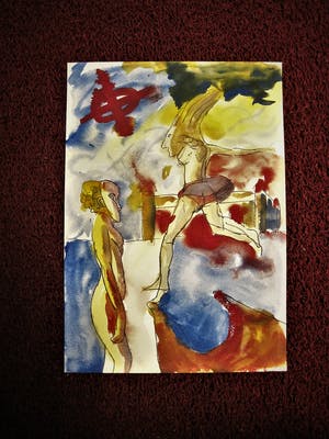 Peter Klashorst - 1982 "Nieuwe Wilden" periode - Gouache op papier - naakten - gesigneerd kopen? Bied vanaf 68!