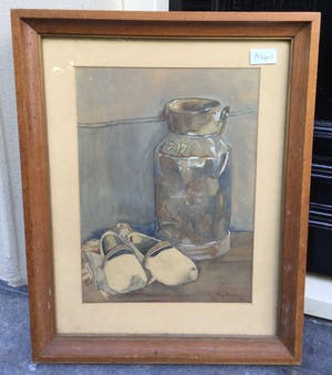 Dick Lemcke - A3903 - Klompjes bij melkbus kopen? Bied vanaf 10!