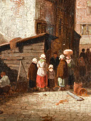 Charles Leickert - Stadsgezicht in de zomer - Ingelijst kopen? Bied vanaf 3950!