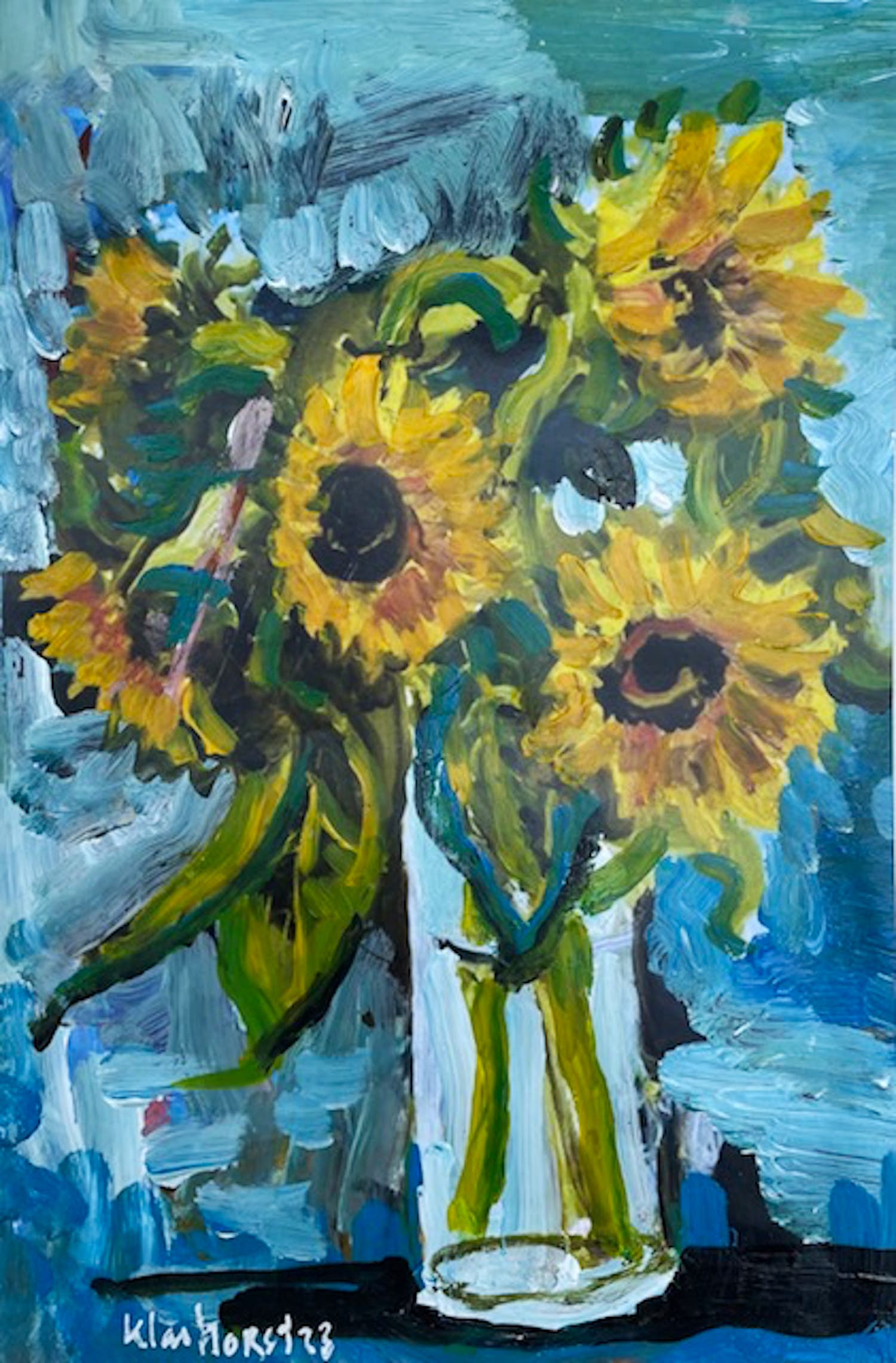 Peter Klashorst - Zonnebloemen verkocht voor € 125!