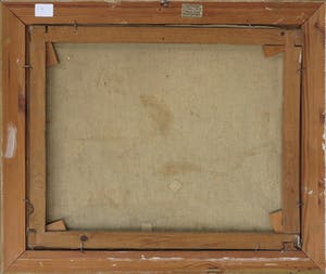 Niet of onleesbaar gesigneerd - Olieverf op doek, Gezicht op boerenerf - Ingelijst kopen? Bied vanaf 1!