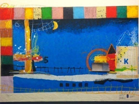 Theo Koster - MIXED MEDIA op Zeefdruk NIGHT FALL Handgesigneerd!! verkocht voor € 65!