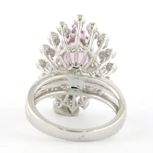 18k gouden ring met roze saffier tot. 2.00ct en briljant geslepen diamant kopen? Bied vanaf 900!