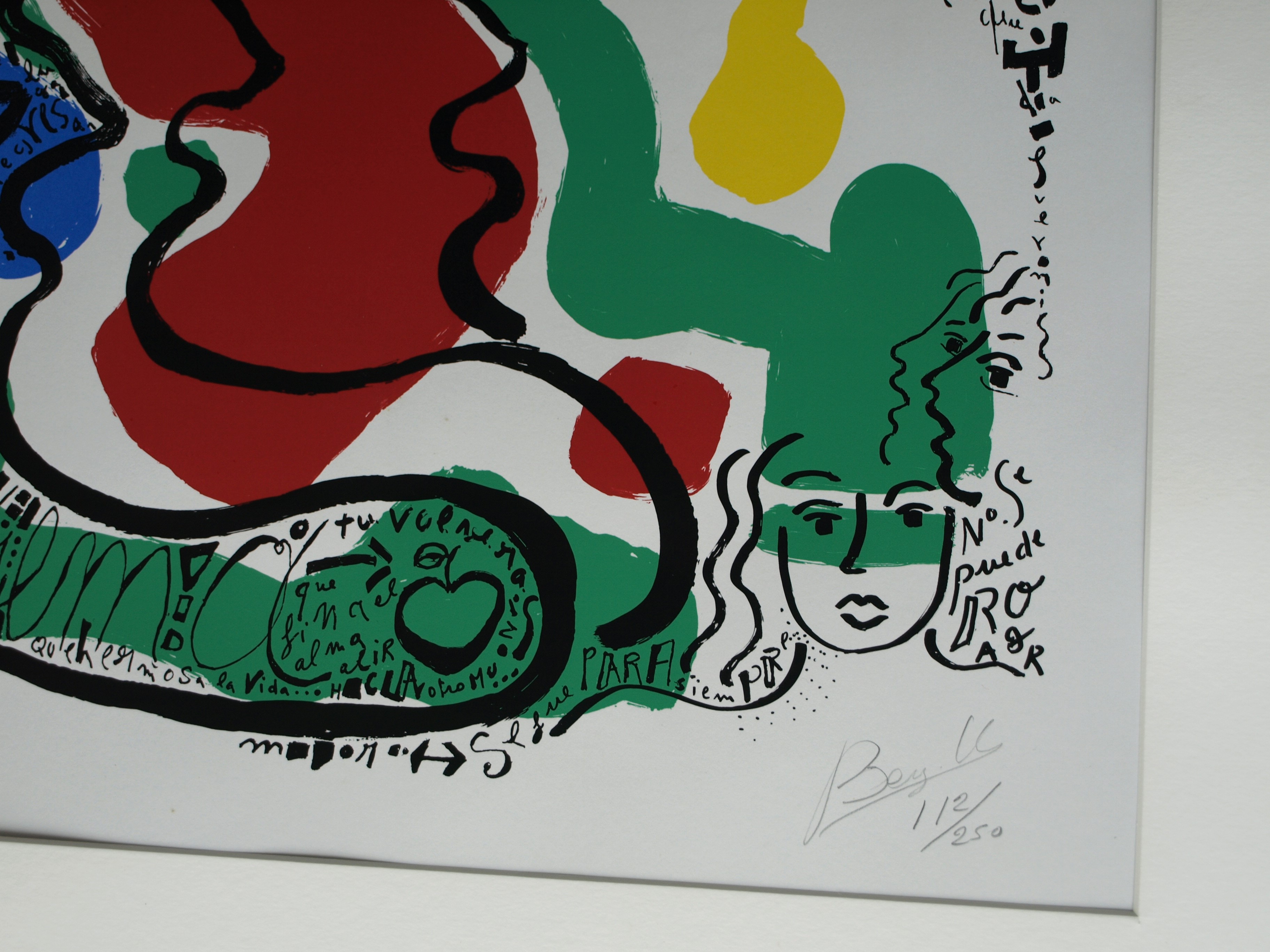 Niet of onleesbaar gesigneerd - Zeefdruk , Zonder titel - gesigneerd & ingelijst - GROOT kopen? Bied vanaf 1!