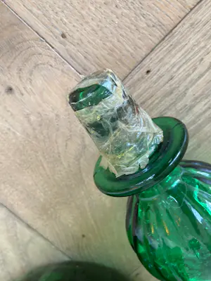 Empoli Glas - Groene Empoli glazen karaf, iconisch model Genie, 1970 kopen? Bied vanaf 75!